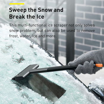 Baseus Ice Scraper Αφαίρεση χιονιού Παρμπρίζ αυτοκινήτου Εργαλείο απόξεσης χιονιού καθαρισμού παρμπρίζ αυτοκινήτου TPU Auto Ice Breaker Φτυάρι χιονιού