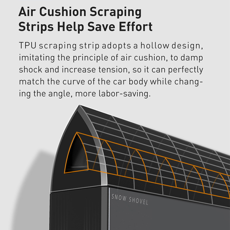 Racletă de gheață Baseus Îndepărtarea zăpezii Parbrizul mașinii Geam Instrument de curățare a zăpezii Dispozitiv de răzuit TPU Dispărător de gheață automat Lopată de zăpadă