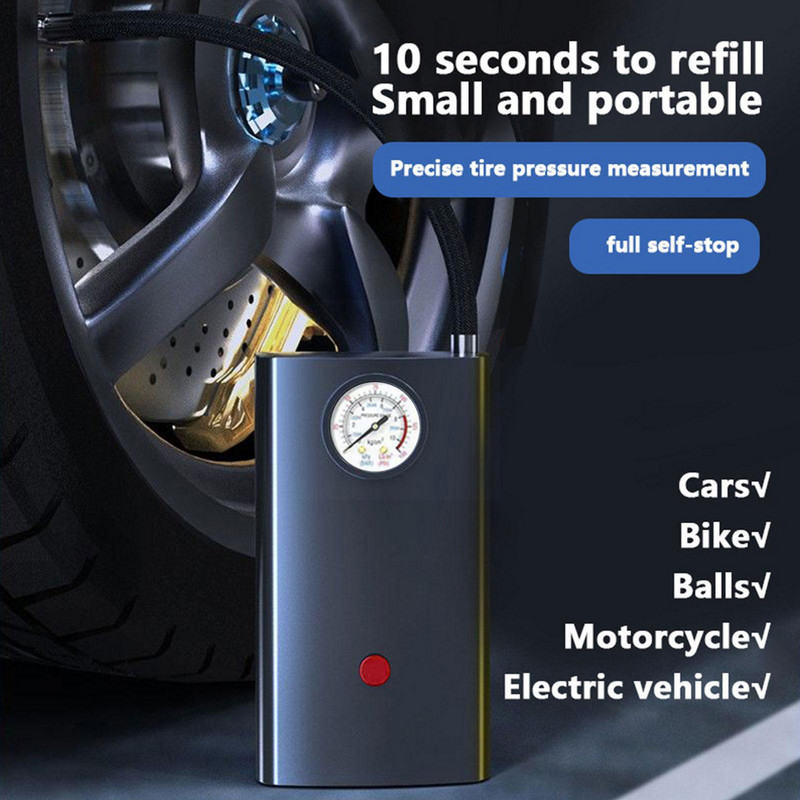 Compresor de aer pentru mașină electrică pentru mașină, motociclete, bicicletă, barcă, bilă portabil, fără fir, pentru umflarea anvelopelor, injector de aer pentru bicicletă, Z3i3