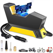 Pompă portabilă de umflare a anvelopelor pentru mașină Compresor de aer pentru mașină 12V umflator electric Afișaj digital Lumină LED pentru mașină, motocicletă, bicicletă