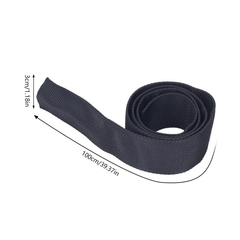 Protector pentru frânghie de troliu Manșon de protecție pentru frânghie de troliu din poliester, negru, universal pentru linie de cablu cu lățime de 3 cm/1,18 inci