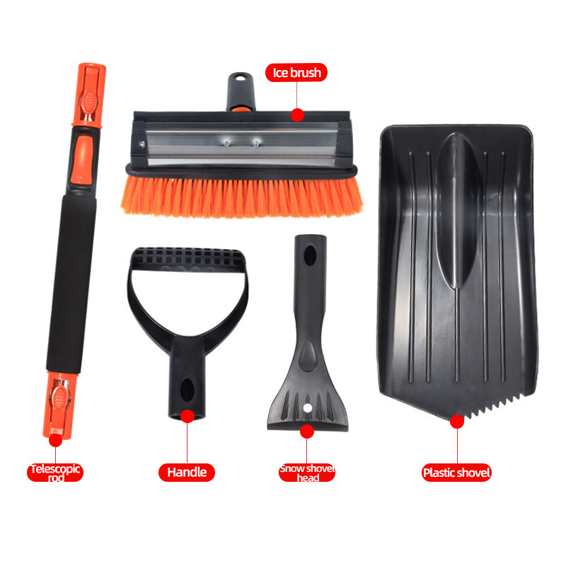 Perie telescopică de zăpadă pentru mașină Lopată de deszăpezire pentru iarnă Set de instrumente de deszăpezire pentru răzuirea înghețului și lopată de dezghețare pentru snowboard