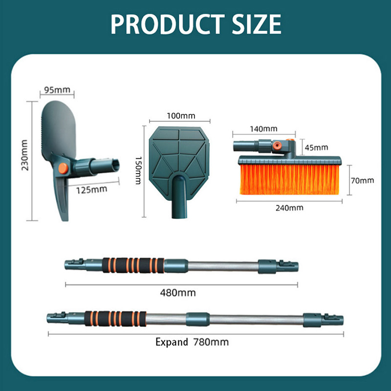 Blalion izvelkama sniega lāpsta Auto logu daudzfunkcionāls ledus skrāpis sniega noņemšanas birste ziemas ledus tīrīšanas rīks sniega skrāpis