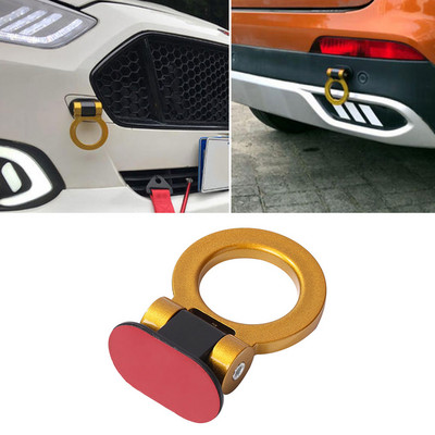 Cârlig universal pentru remorcă pentru mașină, rotație de 180 de grade, inel de curse ABS/stil triunghi, bară față spate, cârlig decorativ de remorcare