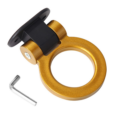 Cârlig universal pentru remorcă pentru mașină, rotație de 180 de grade, inel de curse ABS/stil triunghi, bară față spate, cârlig decorativ de remorcare