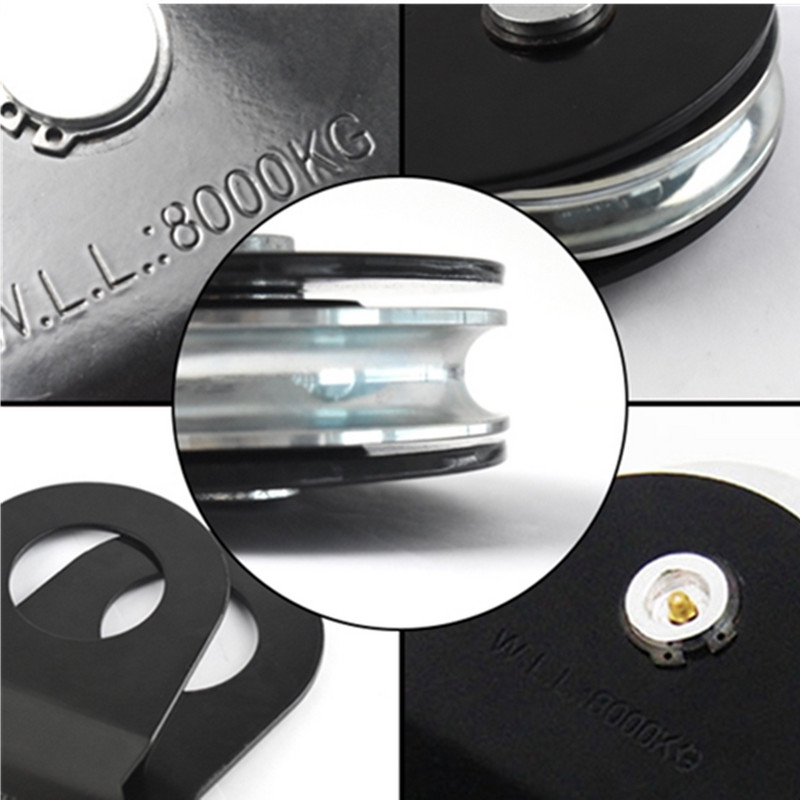 OFF ROAD 4/8/10 Ton Snatch Block for Heavy Duty Recovery Winch Snatch Block Τροχαλία ρυμούλκησης για φορτηγό τρακτέρ ATV UTV Μαύρο