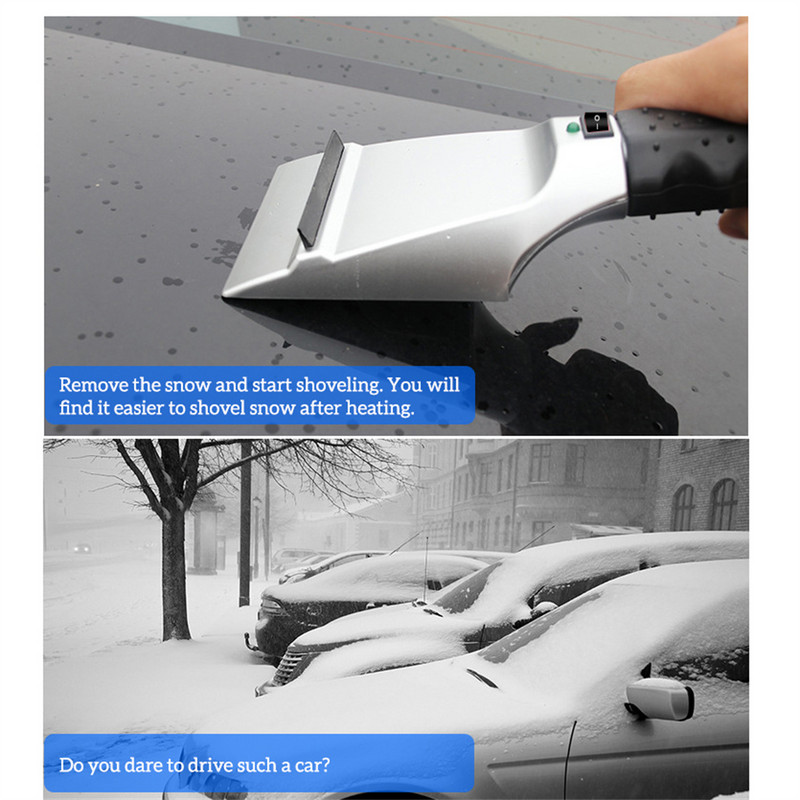 Încălzitor electric Racletă de gheață USB electric încălzit zăpadă 12 V îndepărtare lopată reîncărcabilă Parbriz Dezghețare instrumente de curățare