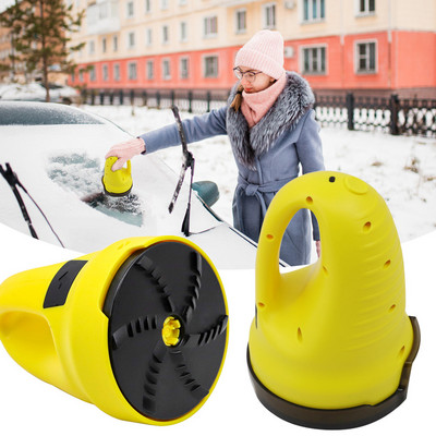 Ice Scraper Electric Heated Snow Removal Car Windshield Glass Defrost Clean Tools Auto Car Window Ice Scraper-Yellow