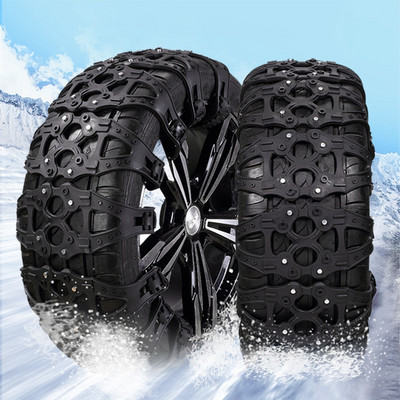 1 бр. Универсална верига за сняг от автомобилни гуми Черни автомобилни колела Противоплъзгащи се гумени ленти Автоматична аварийна кална гума за сняг на колелата Лед Вериги за сняг