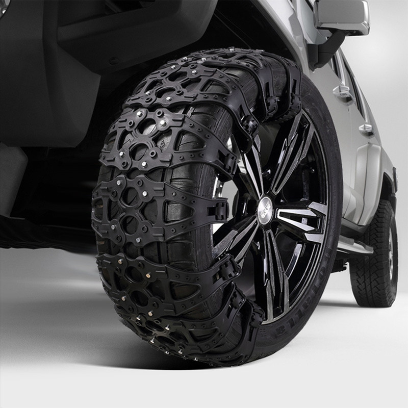 1Gb Universāla automašīnu riepu sniega ķēde, melna automašīnu riteņu pretslīdes gumijas sloksne Auto avārijas dubļu ledus riepu riteņu sniega ķēdes