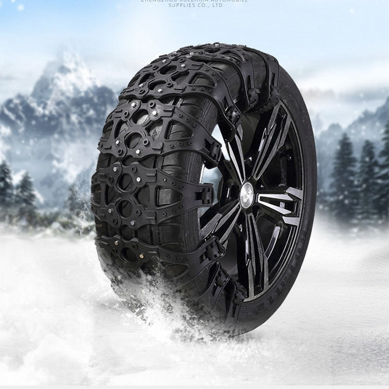1Gb Universāla automašīnu riepu sniega ķēde, melna automašīnu riteņu pretslīdes gumijas sloksne Auto avārijas dubļu ledus riepu riteņu sniega ķēdes