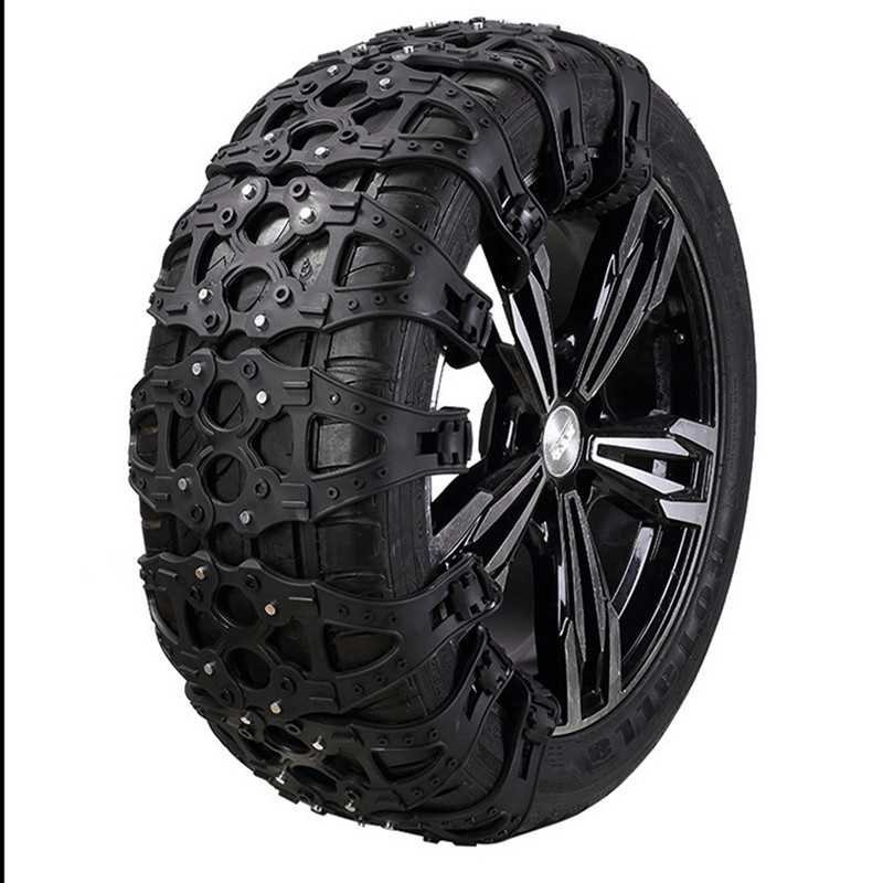 1Gb Universāla automašīnu riepu sniega ķēde, melna automašīnu riteņu pretslīdes gumijas sloksne Auto avārijas dubļu ledus riepu riteņu sniega ķēdes