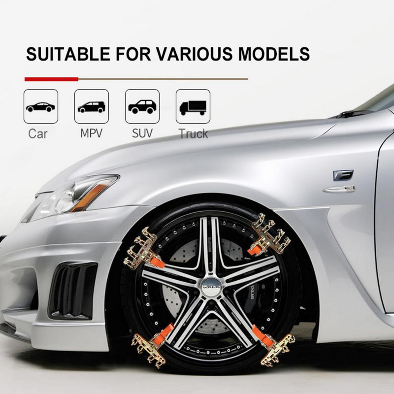 1 buc lanț de zăpadă pentru mașină, lanț de anvelope din oțel de urgență, antiderapant, rezistent la uzură, pentru camioneta SUV, accesoriu auto pentru conducere auto SL