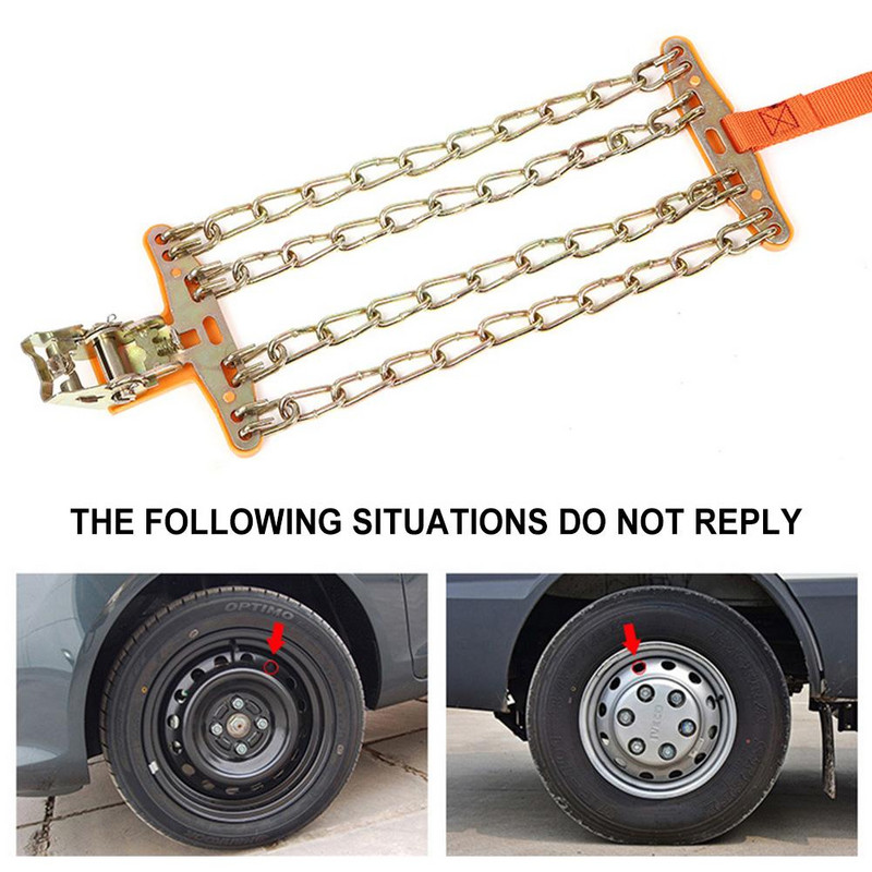 1 buc lanț de zăpadă pentru mașină, lanț de anvelope din oțel de urgență, antiderapant, rezistent la uzură, pentru camioneta SUV, accesoriu auto pentru conducere auto SL