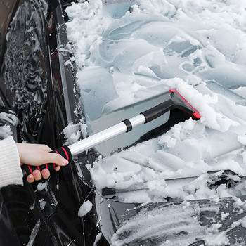Автомобилна лопата за сняг Телескопична стъргалка за сняг Изключително дълга лопата за сняг Стъргалка за сняг с гумено покритие за сняг, лед и размразяване