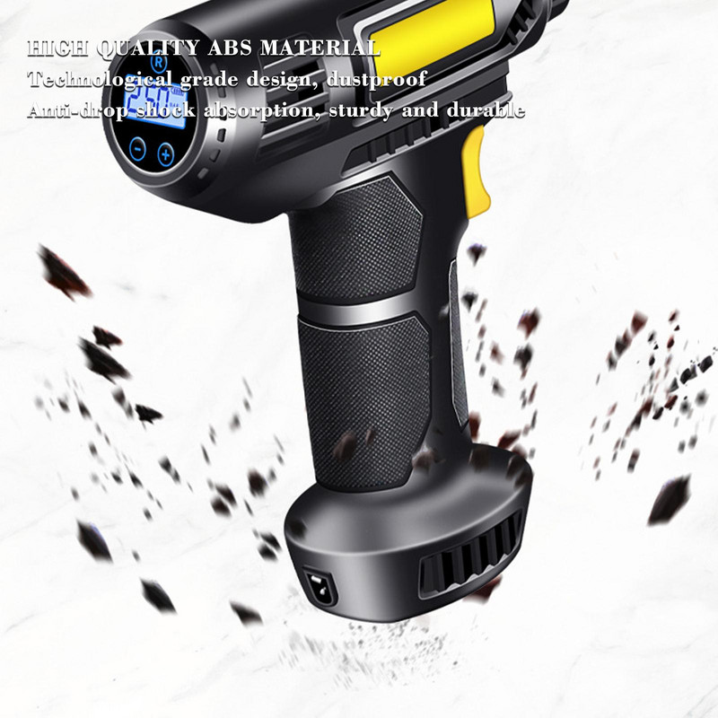 Pompă de aer reîncărcabilă pentru mașină, 120W, neagră, portabilă, USB, pentru vehicule electrice, pentru umflator anvelope model 3