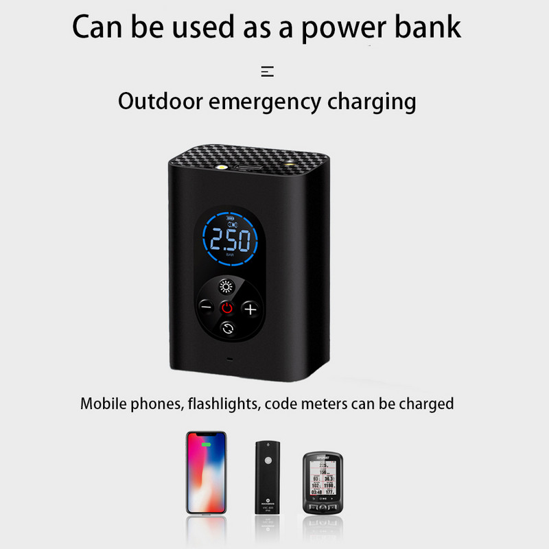 Kaasaskantav auto õhukompressor elektriline juhtmeta rehvitäite õhupump, laetav digitaalne 150 PSI auto autode mootorratta pallide jaoks