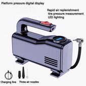 Umflator portabil pentru anvelope cu compresor de aer - pompă pentru anvelope auto cu manometru digital (150 psi 12 V DC) bliț luminos de urgență