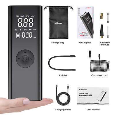 Pompă de aer electrică fără fir Compresor de aer pentru mașină 12V 2000mAh x3 pentru motocicletă bilă bicicletă umflator fără fir Accesorii auto