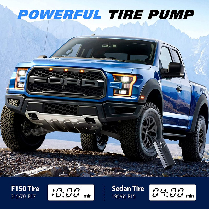 Pompă de aer electrică fără fir Compresor de aer pentru mașină 12V 2000mAh x3 pentru motocicletă bilă bicicletă umflator fără fir Accesorii auto