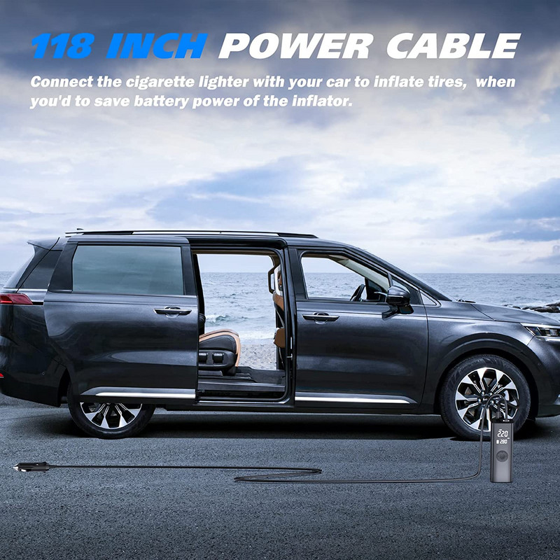 Pompă de aer electrică fără fir Compresor de aer pentru mașină 12V 2000mAh x3 pentru motocicletă bilă bicicletă umflator fără fir Accesorii auto