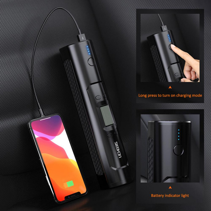 6000mAh 25/min Compresor de aer portabil 12V 150 PSI Pompă de umflare a anvelopelor electrică automată pentru bicicletă auto digitală UBS LCD LED pompă de aer