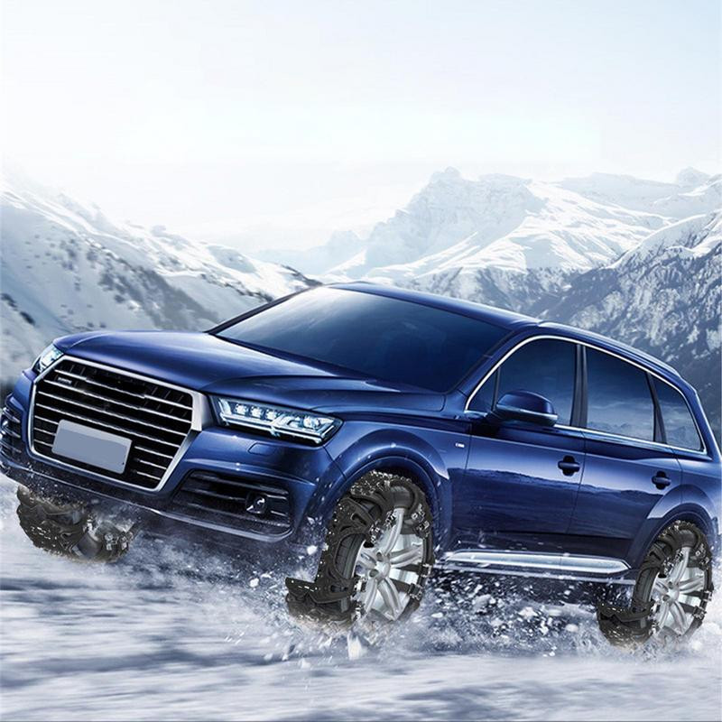 Auto riepu ķēdes pret laikapstākļiem noturīgas un izturīgas ziemas riepu drošības ķēdes, viegli uzstādāmas universālas biezas pretslīdes riepas