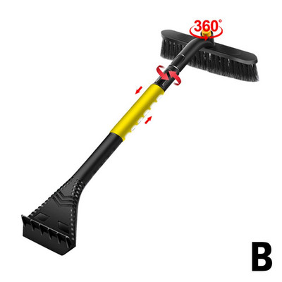 2 vienā vējstikla logu sniega tīrīšanas līdzeklis pārnēsājams automašīnas ledus skrāpis, regulējams teleskopisks tīrīšanas sniega birste ziemas auto piekļuvei K5G8