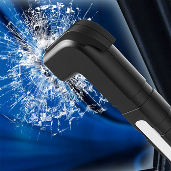 Εργαλείο διαφυγής ασφαλείας έκτακτης ανάγκης αυτοκινήτου 4 σε 1 Θραύση παραθύρου ασφαλείας σφυριού αυτοκινήτου και κόφτης ζώνης ασφαλείας DuaL LED Light Magnetic για επισκευή