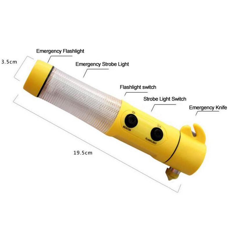 Automobilio langų pertraukiklis saugos diržų pjoviklis | 4in1 žibintuvėlis LED signalinė lemputė | Avarinio pabėgimo plaktuko savigelbėjimo įrankis