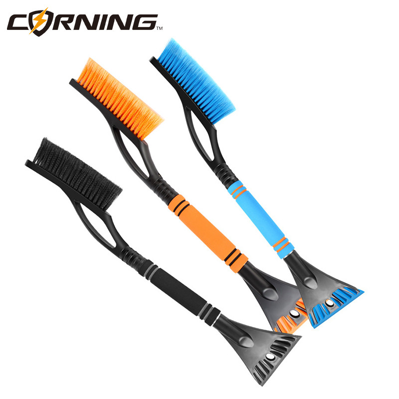 Lopată de măturat zăpadă pentru mașină, detașabilă de iarnă, cu mâner din spumă EVA, instrument de curățare pentru răzuit, perie de îndepărtare a racletei de gheață, parbriz automat