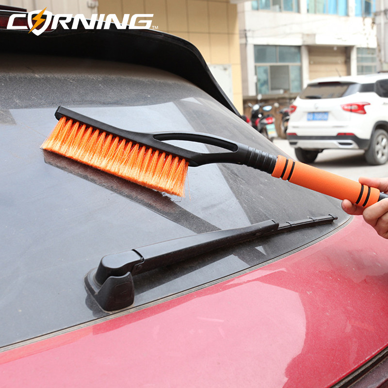 Lopată de măturat zăpadă pentru mașină, detașabilă de iarnă, cu mâner din spumă EVA, instrument de curățare pentru răzuit, perie de îndepărtare a racletei de gheață, parbriz automat