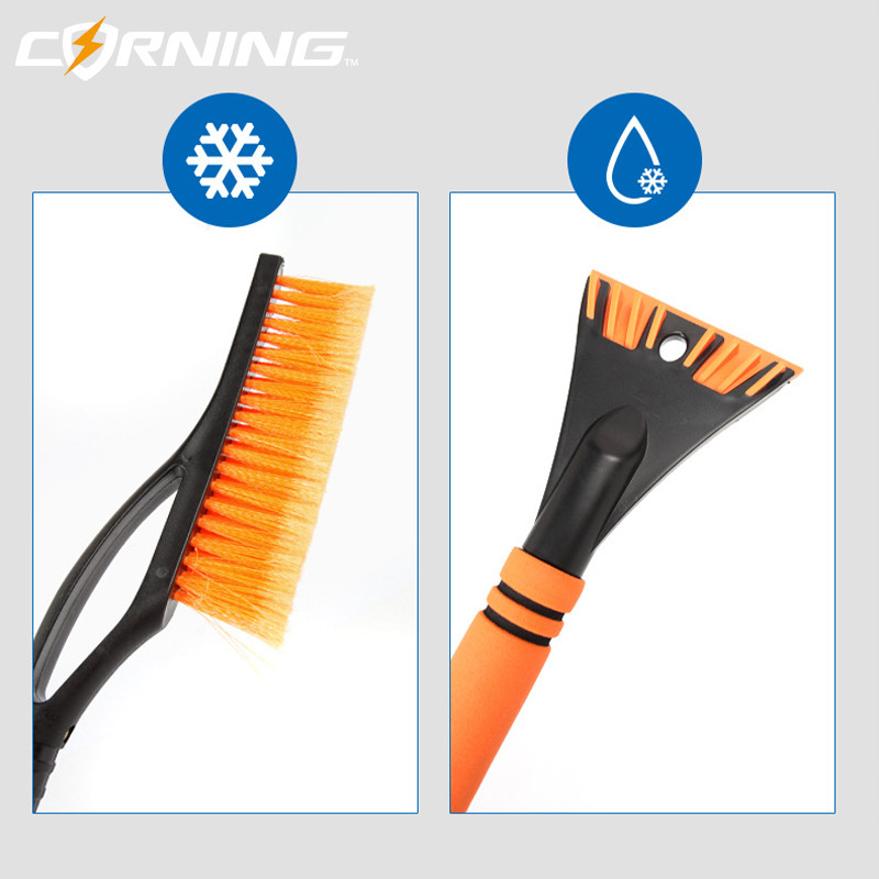 Lopată de măturat zăpadă pentru mașină, detașabilă de iarnă, cu mâner din spumă EVA, instrument de curățare pentru răzuit, perie de îndepărtare a racletei de gheață, parbriz automat
