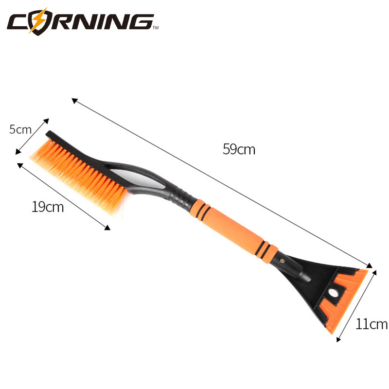 Lopată de măturat zăpadă pentru mașină, detașabilă de iarnă, cu mâner din spumă EVA, instrument de curățare pentru răzuit, perie de îndepărtare a racletei de gheață, parbriz automat