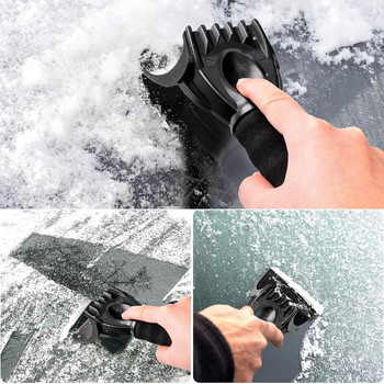 Ice Scraper Car With Gloves Παρμπρίζ Ice Scraper Snow Shovel Brush with Warm Gloves Εργαλεία αφαίρεσης χιονιού για αυτοκίνητα