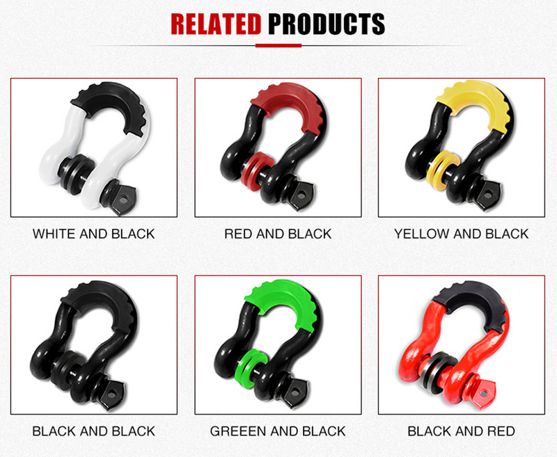 2tk Pukseerimiskonks Ameerika vibukinnitus, langev sepistatud 3/4 D rõngaskonks 4,75T maastikusõidukite veokonks kummist kattega