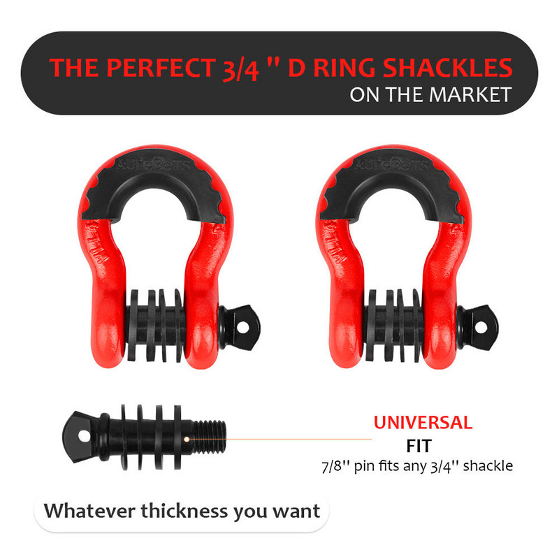 2tk Pukseerimiskonks Ameerika vibukinnitus, langev sepistatud 3/4 D rõngaskonks 4,75T maastikusõidukite veokonks kummist kattega