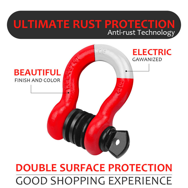 2tk Pukseerimiskonks Ameerika vibukinnitus, langev sepistatud 3/4 D rõngaskonks 4,75T maastikusõidukite veokonks kummist kattega