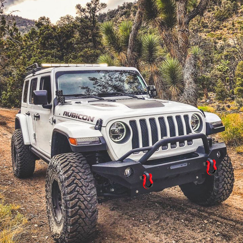 2tk Pukseerimiskonks Ameerika vibukinnitus, langev sepistatud 3/4 D rõngaskonks 4,75T maastikusõidukite veokonks kummist kattega