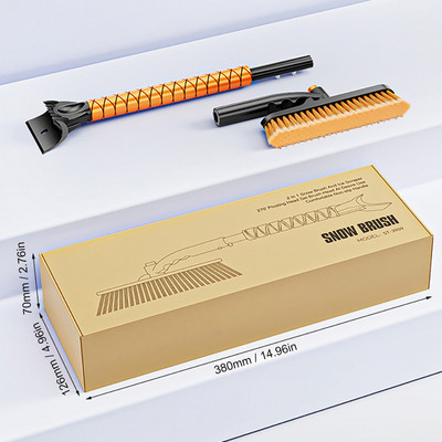 Racletă de gheață cu lopată de zăpadă pentru mașină cu perie Perie de zăpadă extensibilă Instrument multifuncțional de curățare a mașinii Dispozitiv de îndepărtare a zăpezii de gheață reglabil de iarnă