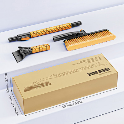 Racletă de gheață cu lopată de zăpadă pentru mașină cu perie Perie de zăpadă extensibilă Instrument multifuncțional de curățare a mașinii Dispozitiv de îndepărtare a zăpezii de gheață reglabil de iarnă