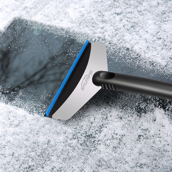 Скрапер за лед за кола Преносима лопата за сняг от неръждаема стомана Измиване на превозно средство с удължена дръжка Зимен скрепер за почистване на предно стъкло