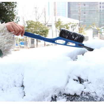 1 бр. 2-в-1 стъргалка за лед Превозно средство Отстраняване на четка за сняг Лопата Дръжка Прозорец на кола Зимен снегочистач