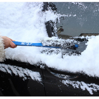 1 бр. 2-в-1 стъргалка за лед Превозно средство Отстраняване на четка за сняг Лопата Дръжка Прозорец на кола Зимен снегочистач