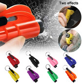 Trīs vienā pārnēsājams automašīnas avārijas glābšanas rīks Daudzfunkcionāls automašīnas atslēgu piekariņš drošības jostas griezējs evakuācijas āmurs evakuācijas rīki