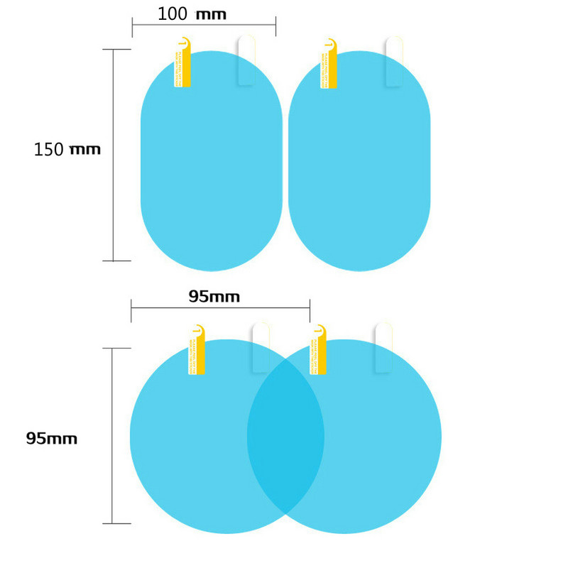 2 gab. Automašīnas lietus plēve aizmugurējā skata spoguļa aizsargplēve pret miglas membrāna pret atspīdumu ūdensizturīga lietusizturīga automašīnas spoguļa loga caurspīdīga