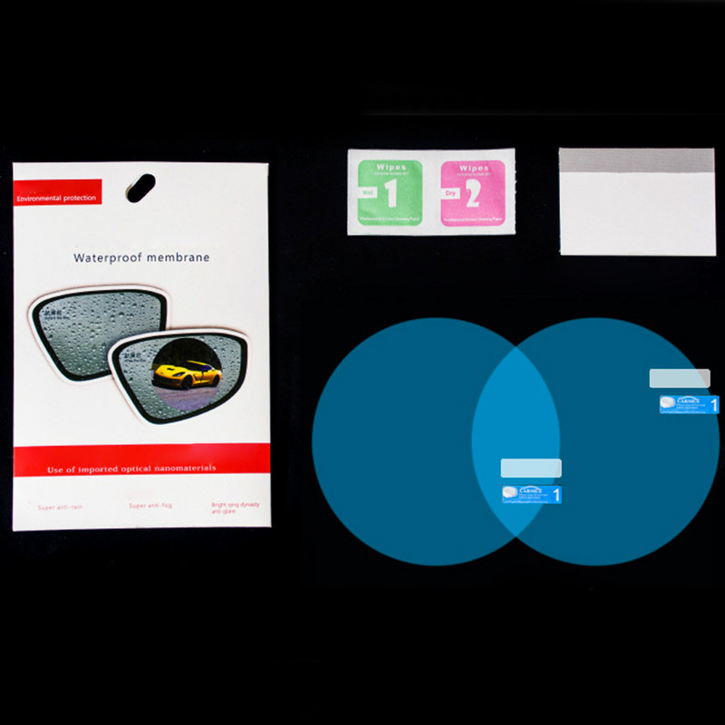 2 gab. Automašīnas lietus plēve aizmugurējā skata spoguļa aizsargplēve pret miglas membrāna pret atspīdumu ūdensizturīga lietusizturīga automašīnas spoguļa loga caurspīdīga