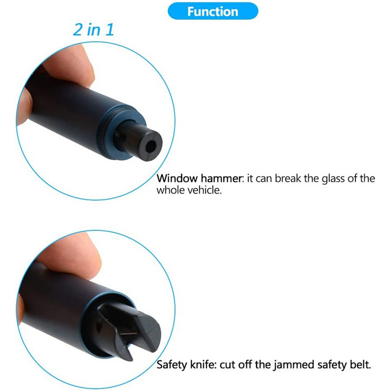 1 buc 2-în-1 Mini spargător de geamuri auto de siguranță Ciocan de urgență Cutter centură de siguranță Instrument de evacuare de salvare pentru ferestre Spărgător de sticlă tip arc