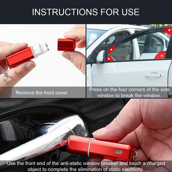 Car Escape Hammer Mini Window Breaker Car Safety Hammer 2-в-1 Животоспасяващ комплект за оцеляване с тежки точки от въглеродна стомана
