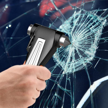 Чук за безопасност на кола 2в1 Инструмент за бягство Къмпинг Шофиране Резачка за предпазен колан Чук за аварийно бягство за счупване на прозоречно стъкло ЧЕРВЕН